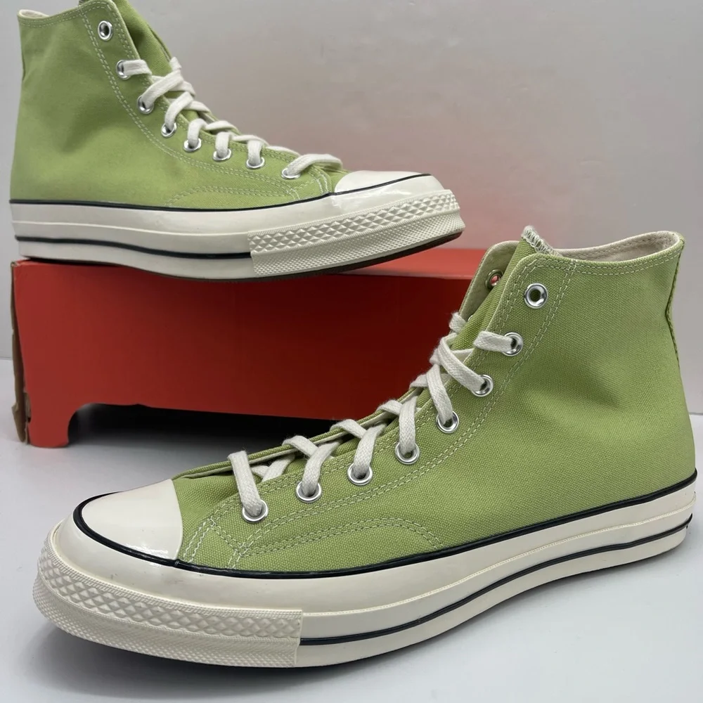Converse Men’s A04585C CHUCK 70 HI VITALITY GREEN/EGRET/BLCK High Tops Sneakers